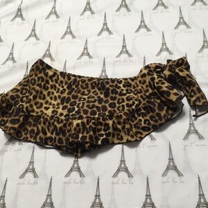 💐Smart & Sexy Side-tie Swim Skirt Sz S Leopard Print